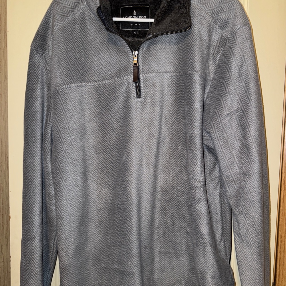 London fog Gray Quarter-Zip Sweater